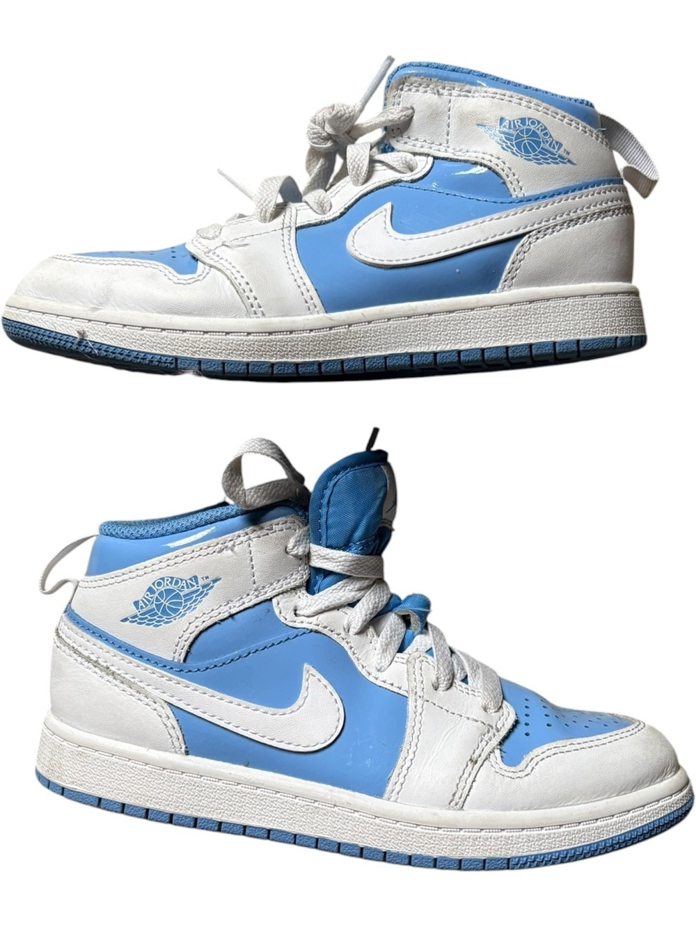Air Jordan 1 Mid GS White University Blue Sneakers | Youth 1.5Y